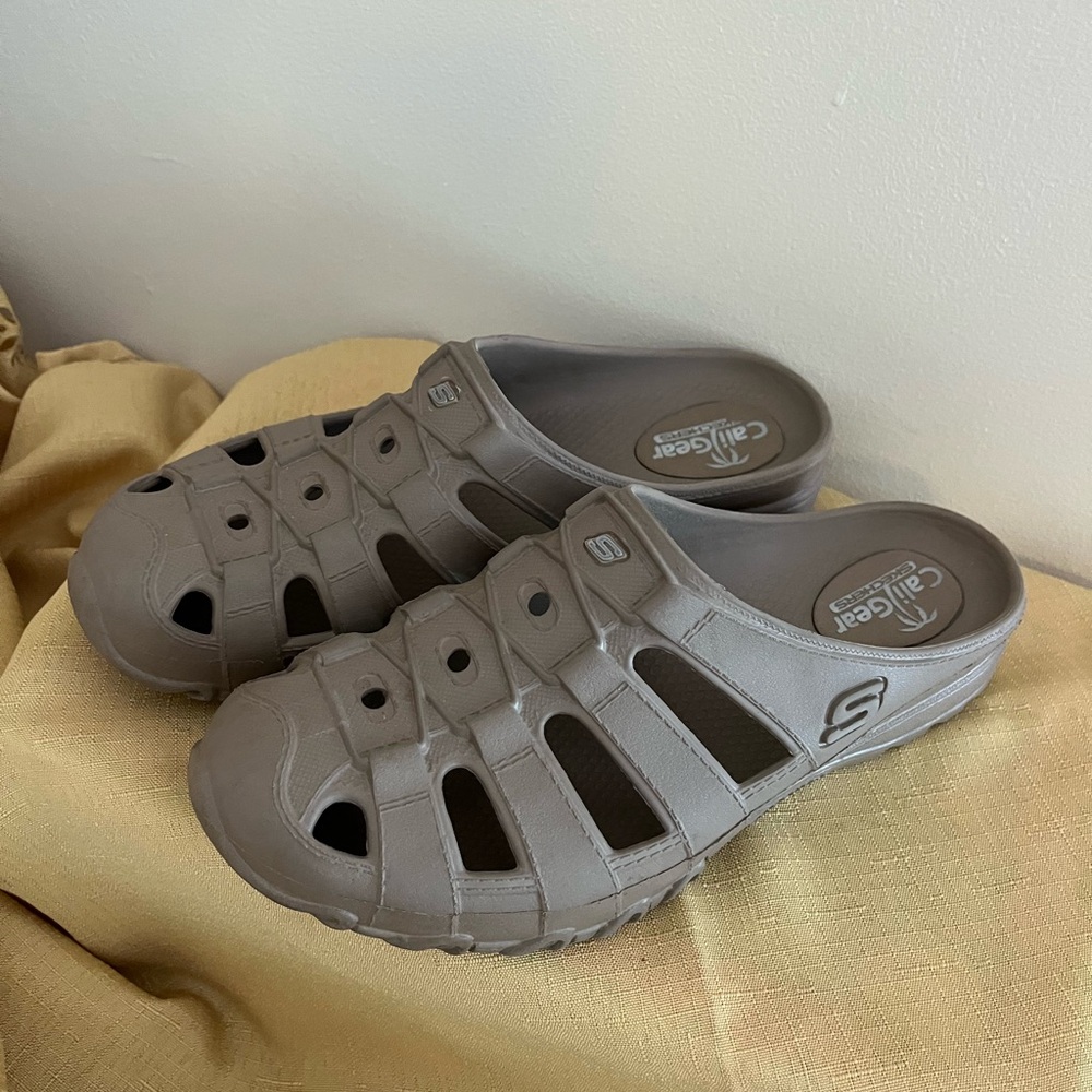 Skechers Gray Slip-On Sandals